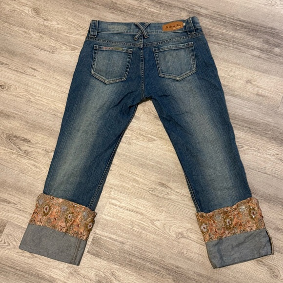 NEW ALLEN B (Schwartz) Embellished Cropped Boho Chic Jeans Size 29 RETAILS $695 - Picture 6 of 12